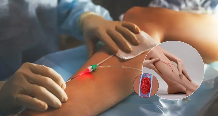 Laser treatment for varicose veins procedure on leg performed by Dr. Lalit Banswal in Pune